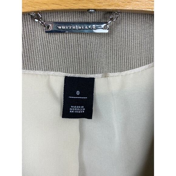 WHBM Khaki Pinstripe Hourglass Blazer Size 0 - Picture 5 of 8